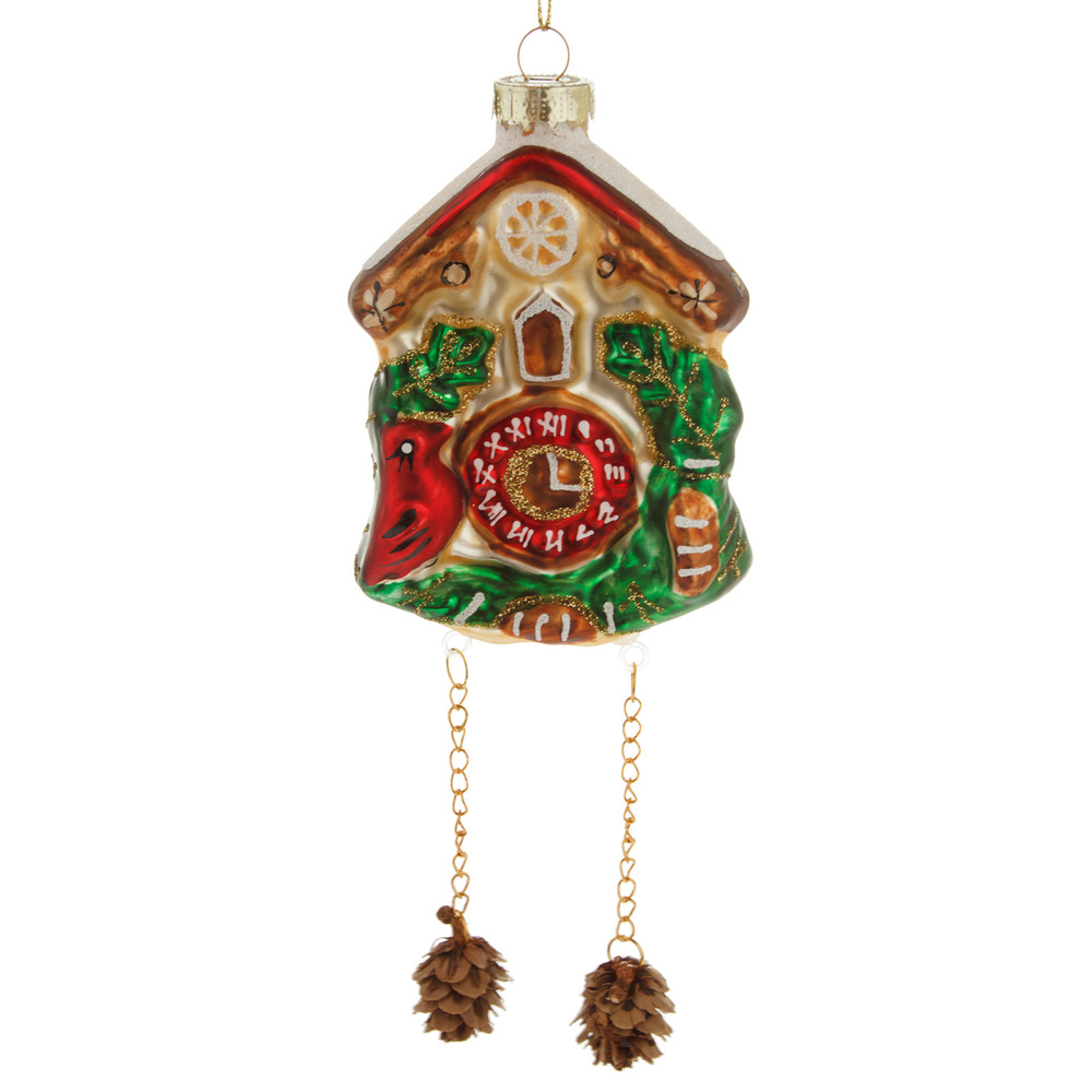 Glass christmas clock, Multicolor